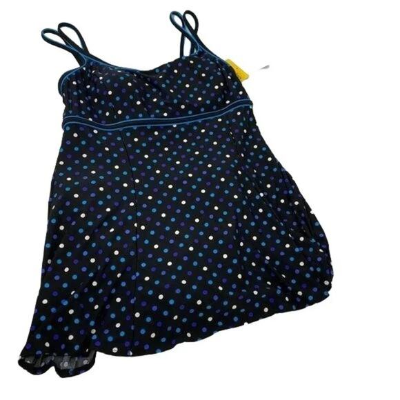 Robby Len Womens Candy Dot Empire Princess Swim Dress Size 12 - Picture 2 of 9